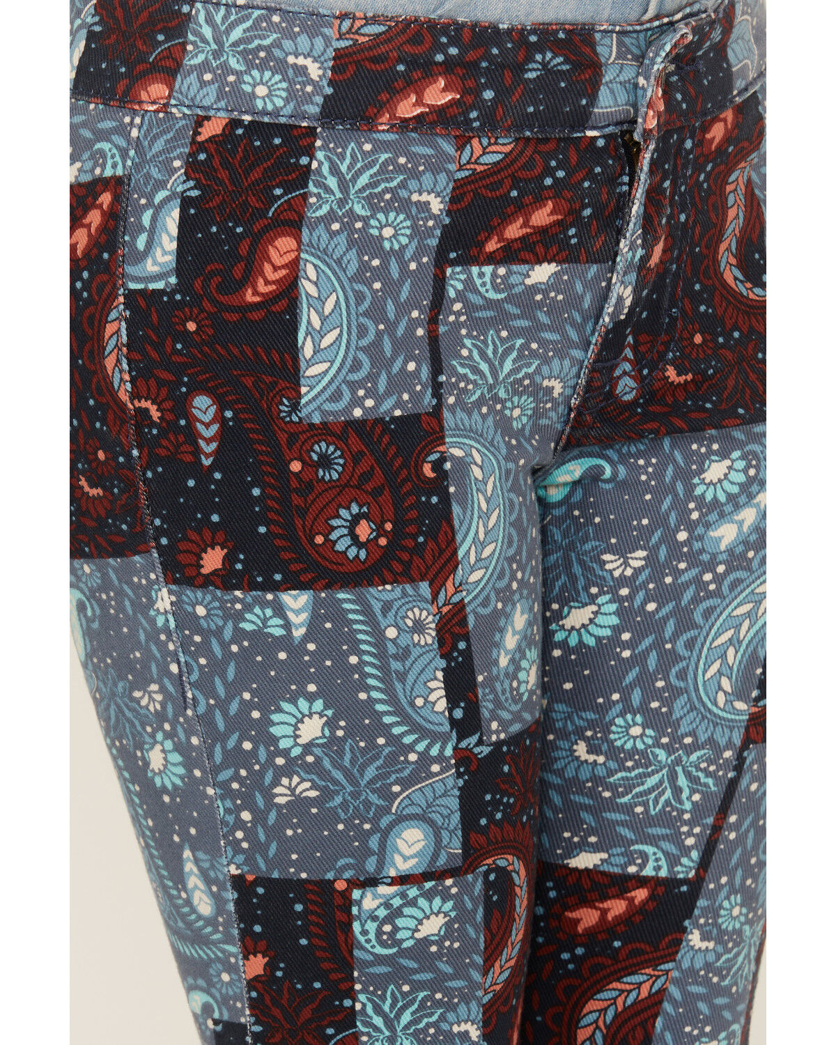 Image #2 - Rock & Roll Denim Girls' Patchwork Print Flare Jeans, Multi, hi-res