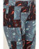 Image #2 - Rock & Roll Denim Girls' Patchwork Print Flare Jeans, Multi, hi-res