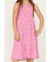Image #3 - Wrangler Girls' Sunburst Print Sleeveless Midi Dress, Pink, hi-res