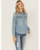 Image #1 - Idyllwind Women's Medium Wash Long Sleeve Snap Denim Shirt, Light Wash, hi-res