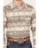 Rock & Roll Denim Men's Conversation Print Long Sleeve Stretch Snap Western Shirt, Taupe, hi-res
