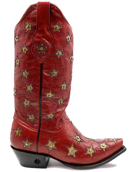 Black Star Women's Marfa Western Boots - Snip Toe, Red, hi-res