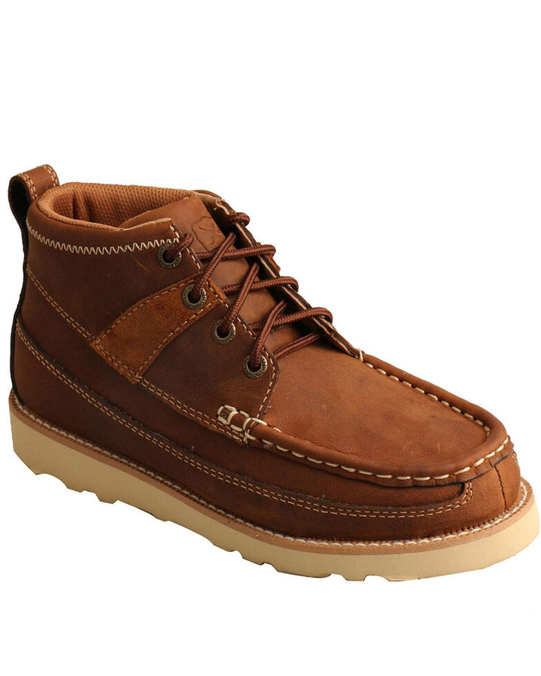 Twisted X Youth Boys' Wedge Sole Work Boots - Soft Toe, Brown, hi-res