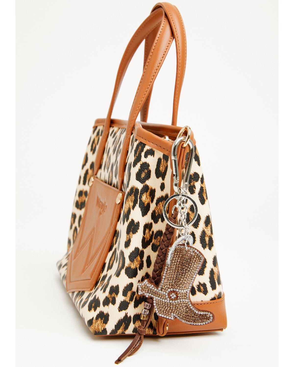 Image #1 - Shyanne Rhinestone Cowboy Boot Bag Charm, Brown, hi-res