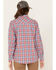 Image #3 - Ariat Women's FR Plaid Print Long Sleeve Button Down Work Shirt, Coral, hi-res
