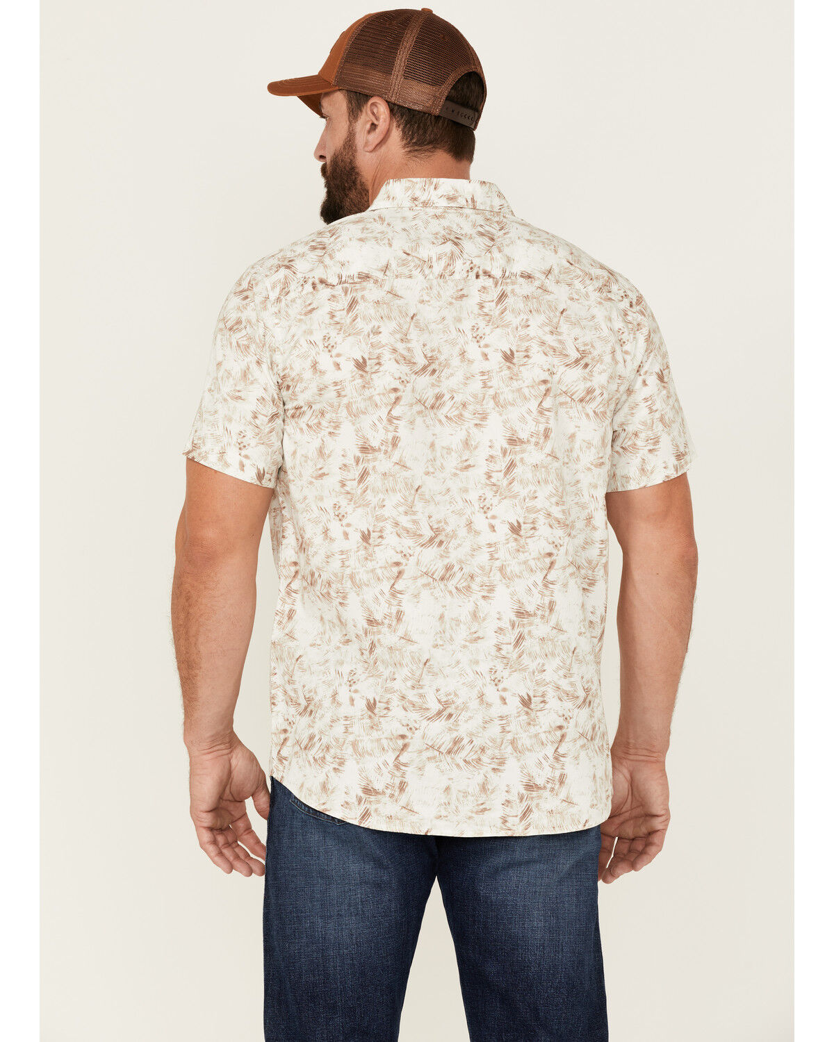 Image #4 - North River Men's Floral Print Short Sleeve Button Down Western Shirt, White, hi-res