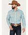 Image #1 - Roper Men's KC Striped Long Sleeve Pearl Snap Western Shirt, Blue, hi-res