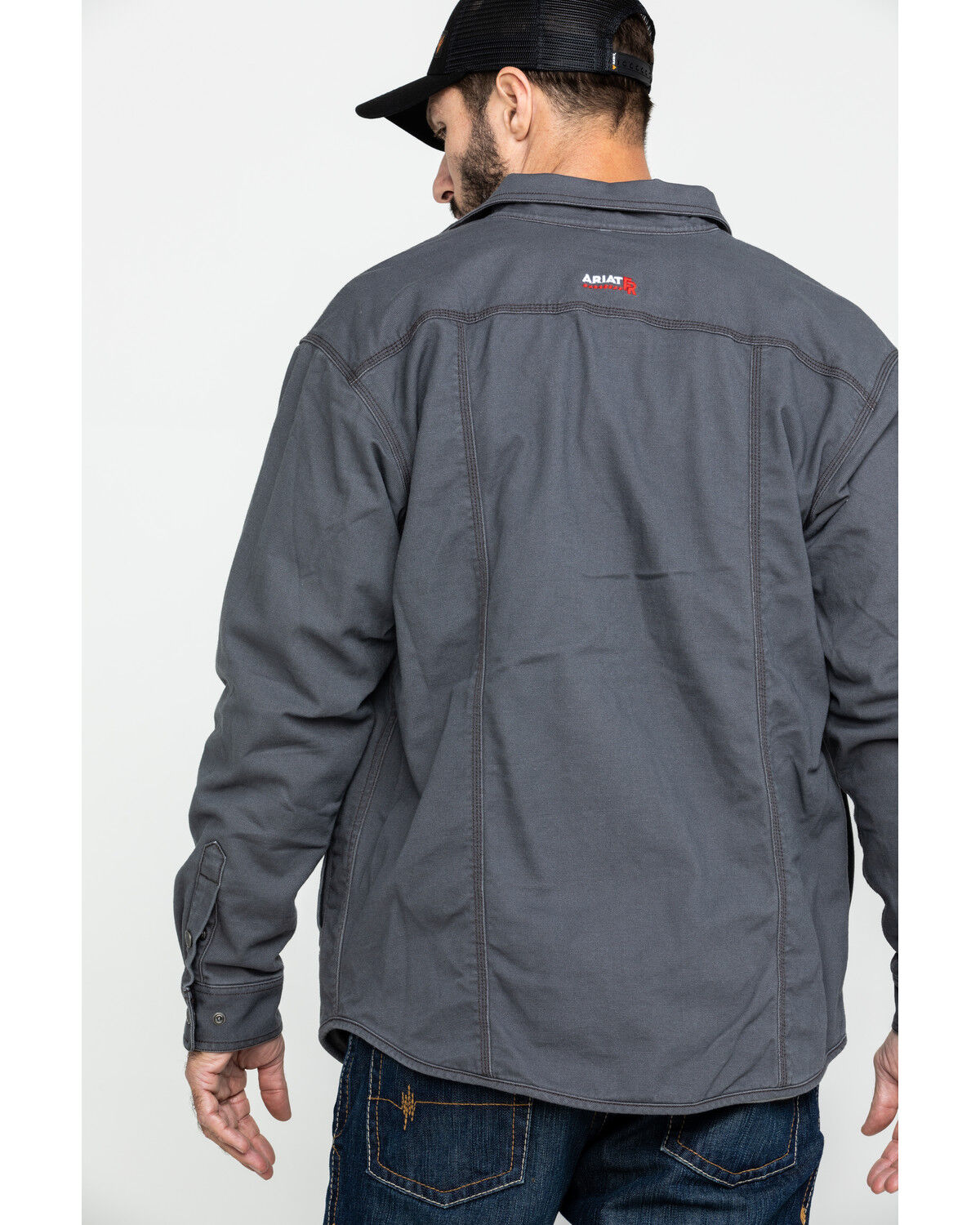 Image #2 - Ariat Men's FR Rig Shirt Work Jacket - Big, Grey, hi-res