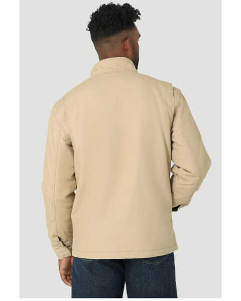 Image #2 - Wrangler RIGGS Men's Tough Layers Sherpa Lined Canvas Jacket, Beige/khaki, hi-res