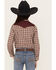 Image #4 - Roper Girls' Plaid Print Long Sleeve Pearl Snap Western Shirt, White, hi-res