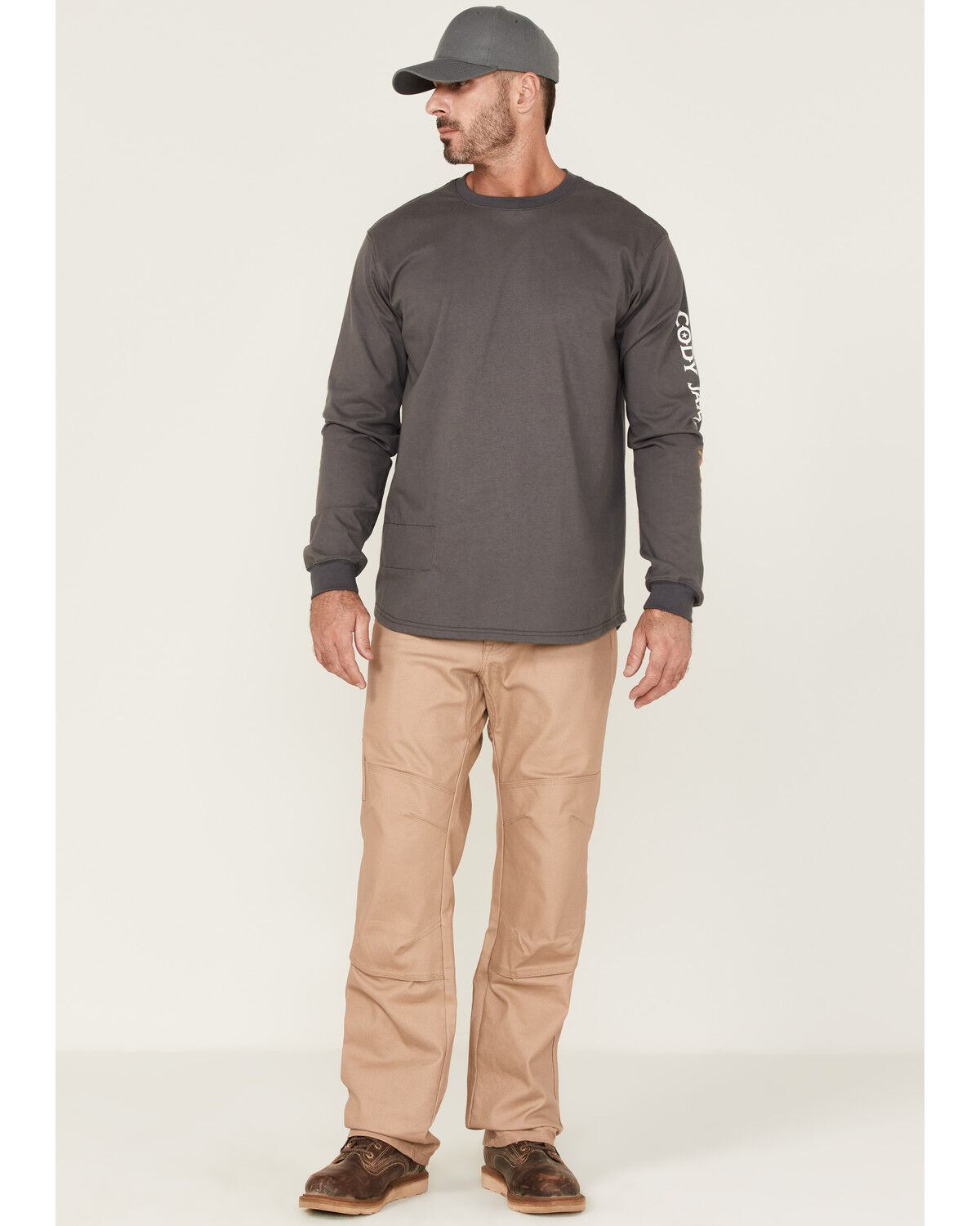 Image #2 - Cody James Men's FR Logo Long Sleeve Work T-Shirt, Charcoal, hi-res