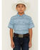 Image #1 - Ariat Boys' VentTEK Striped Short Sleeve Button-Down Western Shirt, White, hi-res