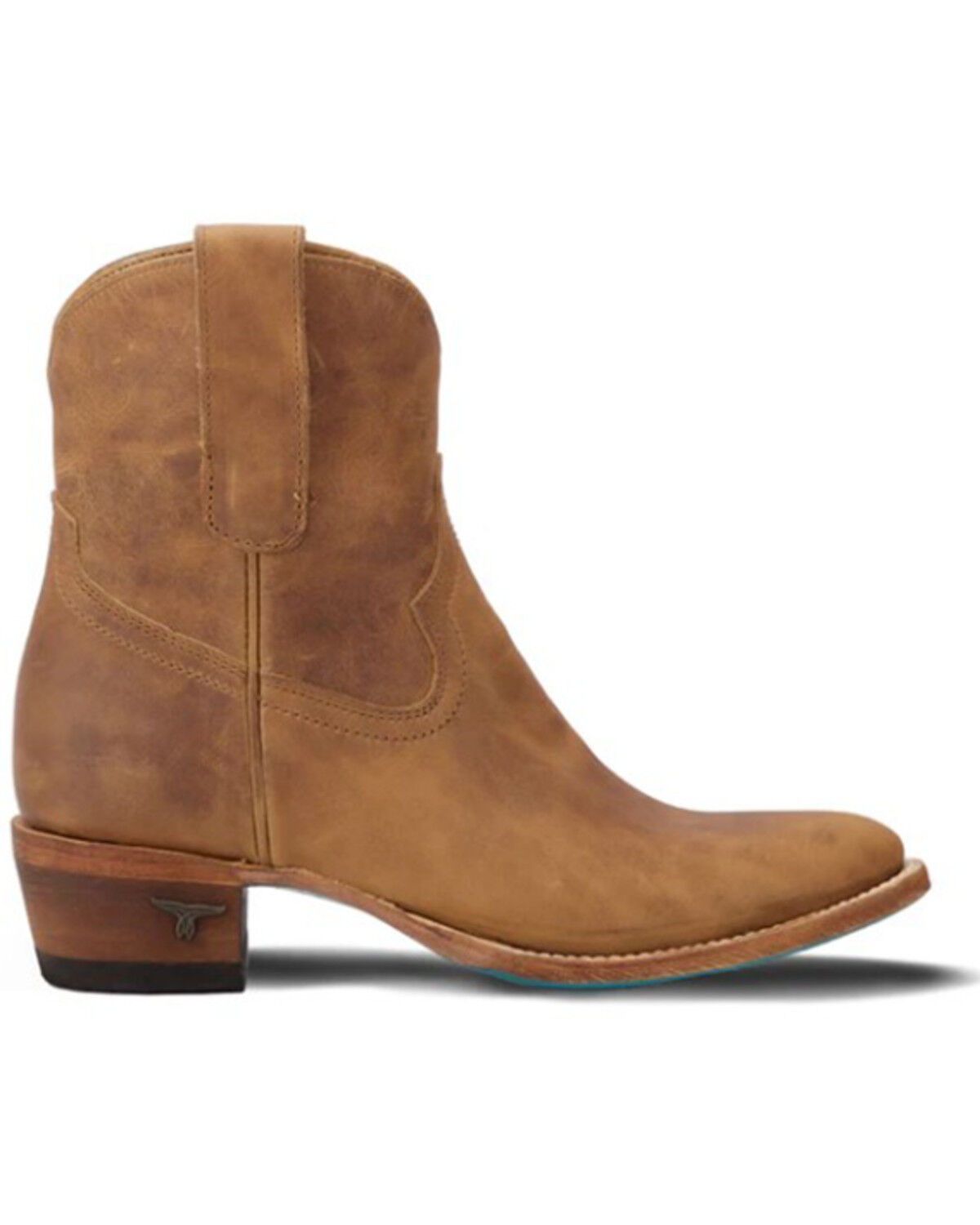 Image #2 - Lane Women's Plain Jane Western Booties - Round Toe, Brown, hi-res