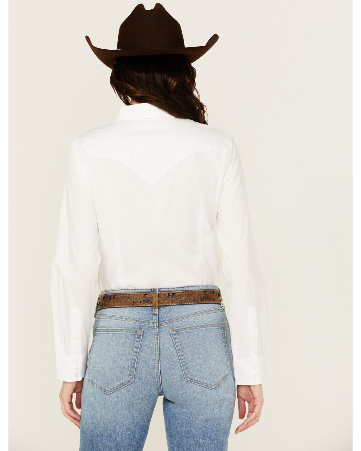 Image #4 - Wrangler Retro Women's Solid Long Sleeve Button-Down Stretch Western Shirt, White, hi-res
