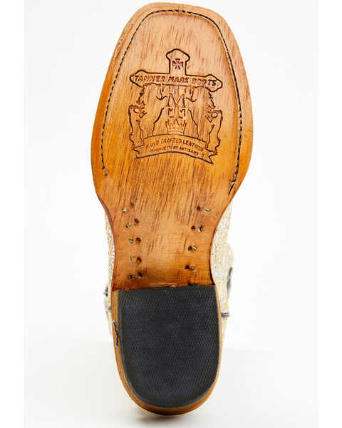 Tanner Mark Girls' Shimmer Western Boots - Broad Square Toe, Beige/khaki, hi-res