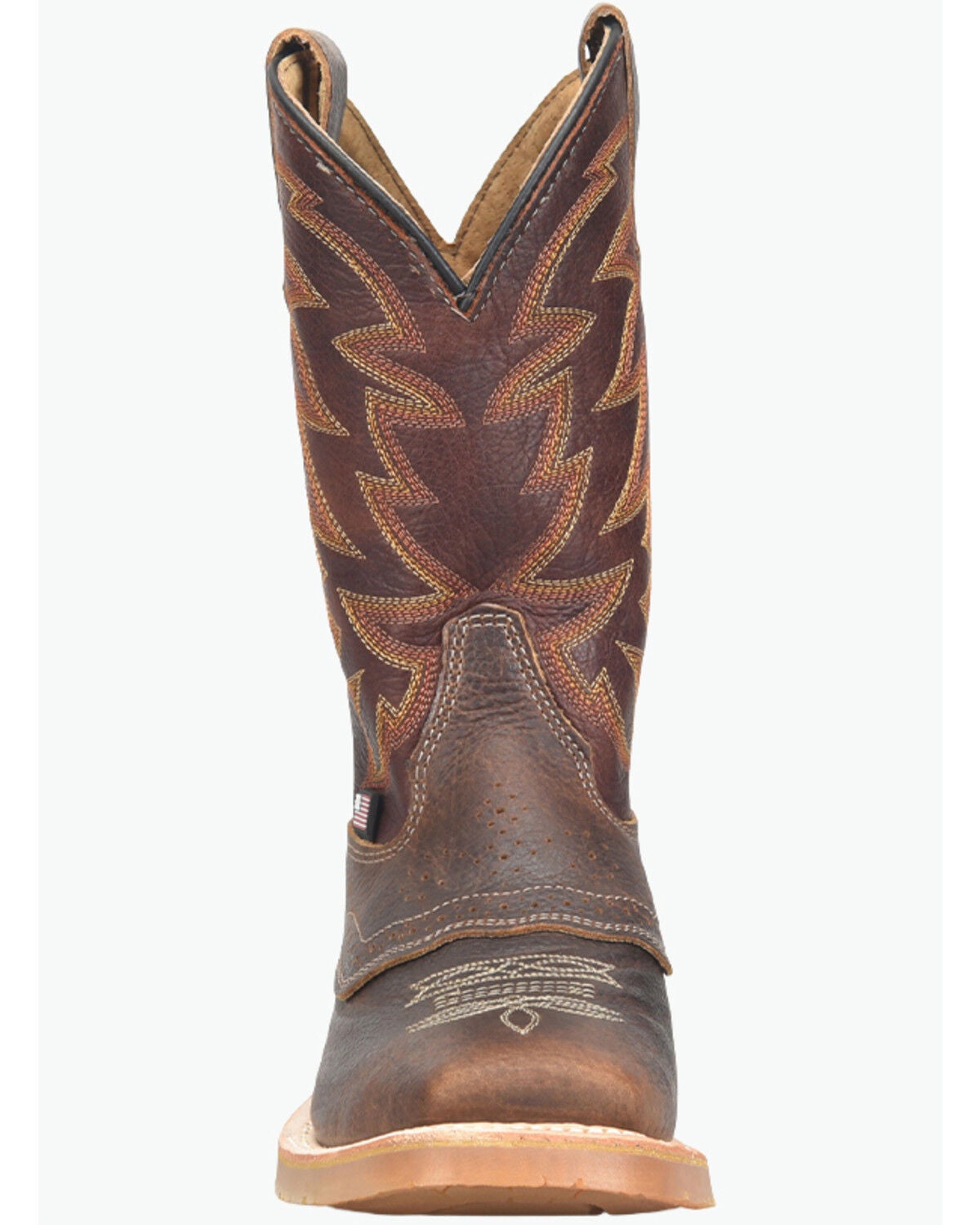 Image #3 - Double H Men's 11" Bowie USA Roper Performance Western Boots - Broad Square Toe, Brown, hi-res