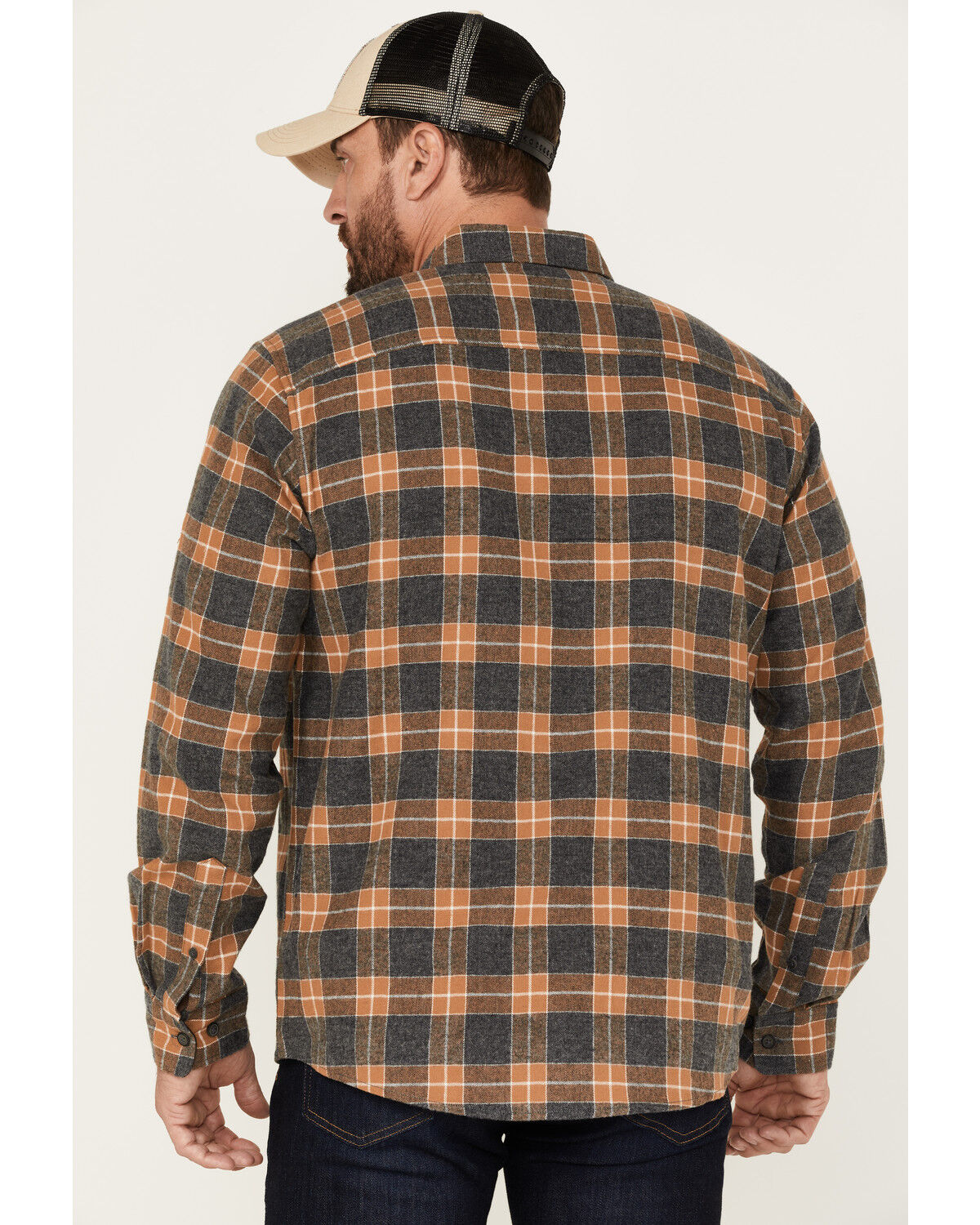 Image #4 - North River Men's Small Plaid Flannel Long Sleeve Button-Down Shirt, Tan, hi-res