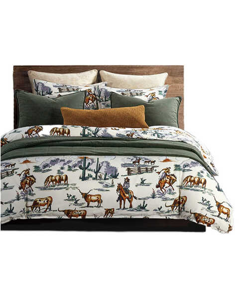HiEnd Accents 3pc Ranch Life Reversible Duvet Cover Bedding Set - Super King , Multi, hi-res