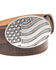 Image #3 - Cody James Men's Brown American Flag Oval Western Buckle Belt , , hi-res