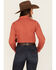 Image #4 - Cinch Women's Striped Geo Print Long Sleeve Button Down Shirt, Orange, hi-res