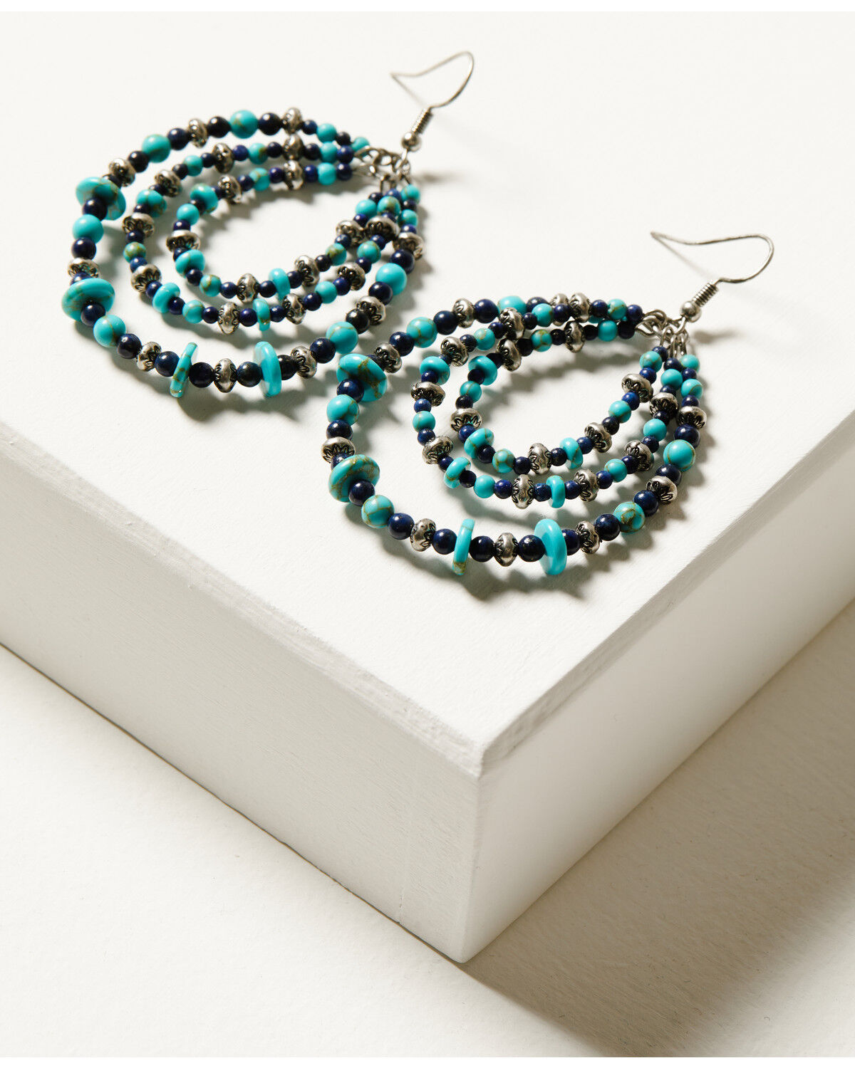 Image #1 - Shyanne Women's Isla Oasis Teardrop Beaded Earrings, Silver, hi-res