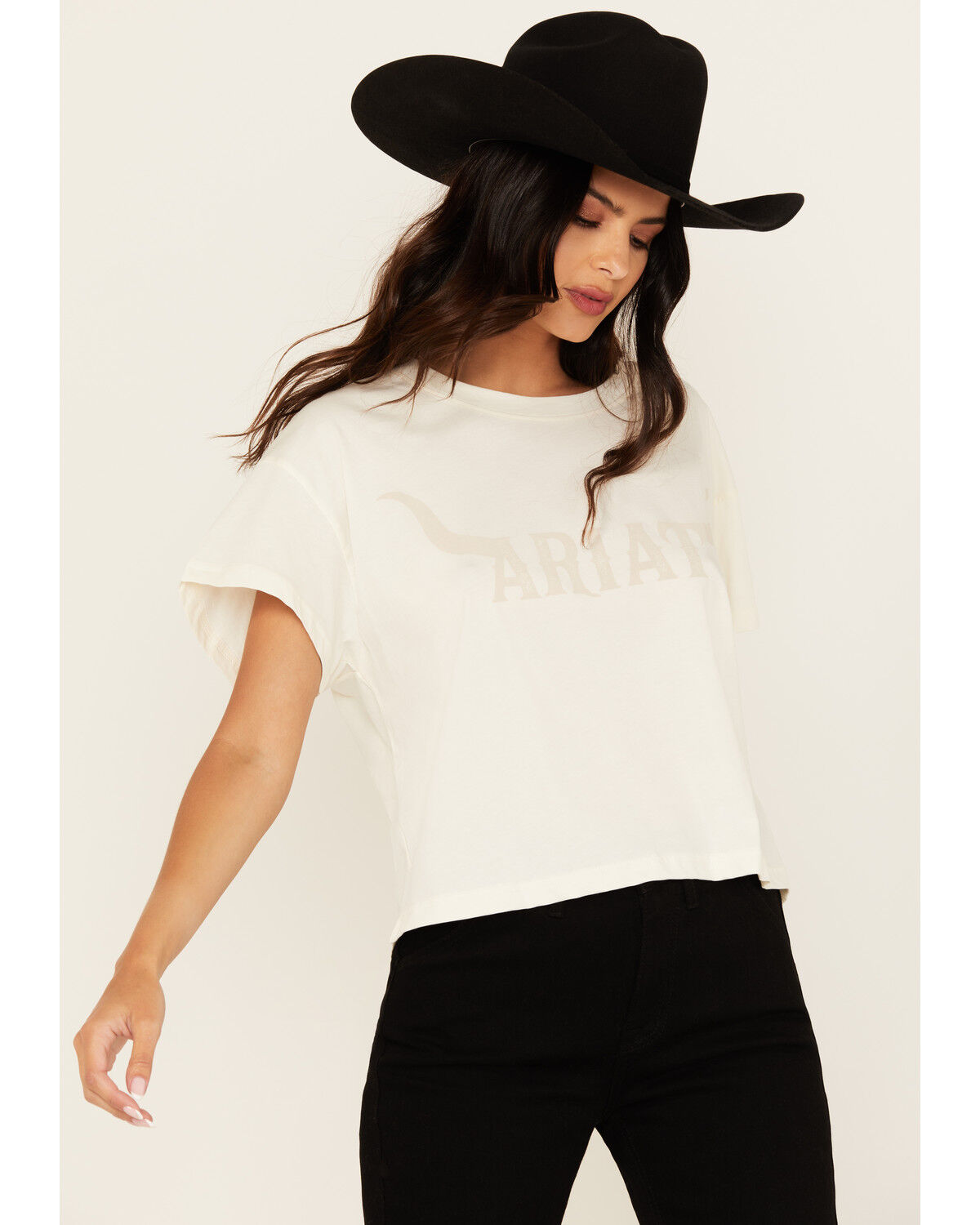 Image #2 - Ariat Women's Wild Hat Short Sleeve Graphic Tee, White, hi-res