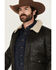 Image #2 - Scully Men's Sherpa Collar Leather Bomber Jacket, Black, hi-res