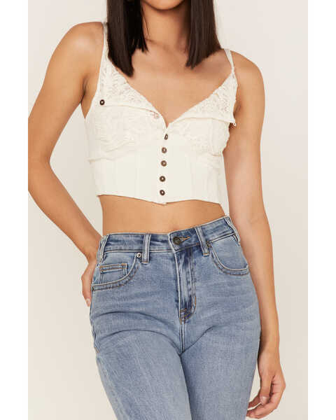Image #3 - Free People Women's Have My Heart Cropped Tank Top, White, hi-res
