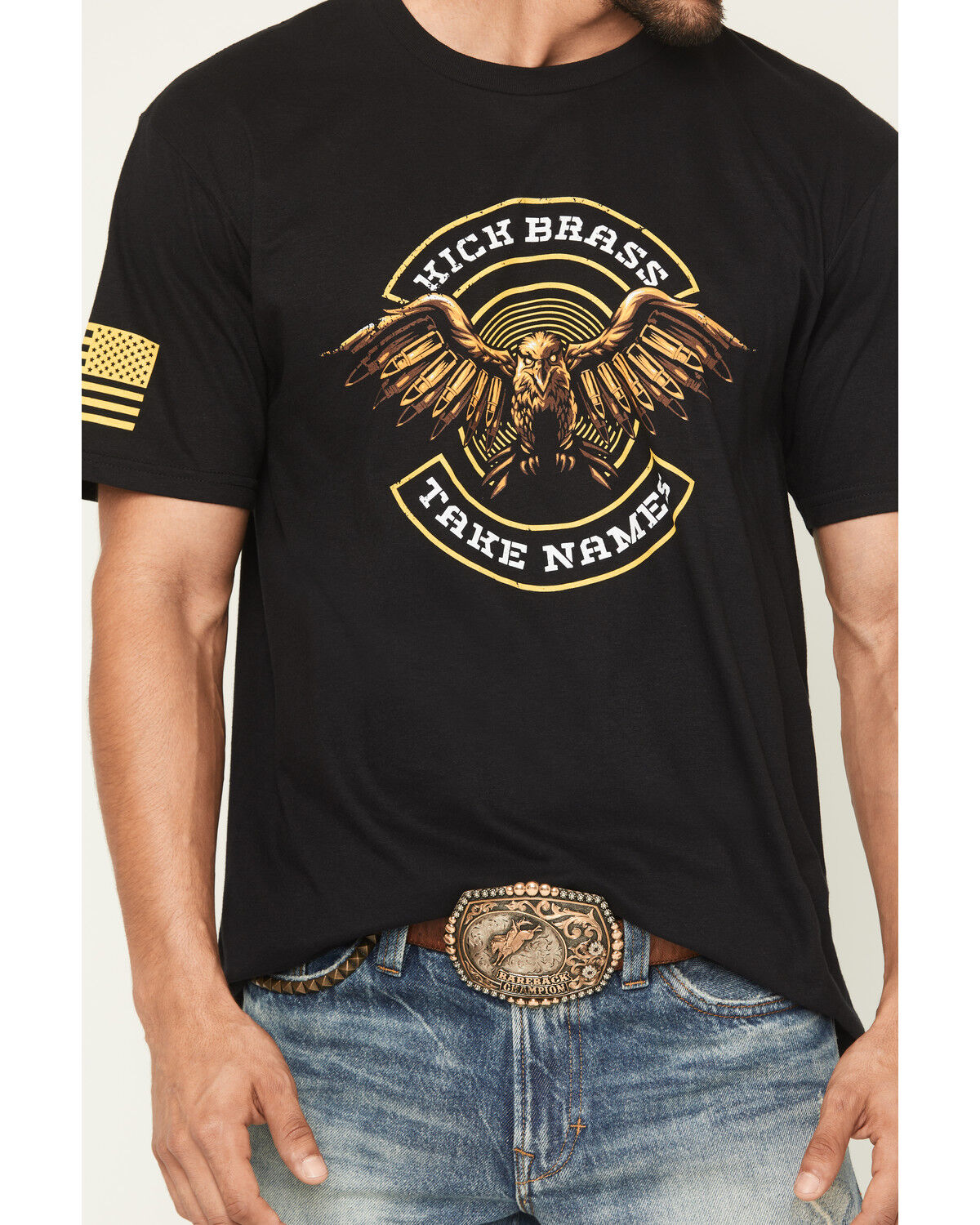 Image #3 - Kick Brass Men's Take Names Short Sleeve Graphic T-Shirt, Black, hi-res