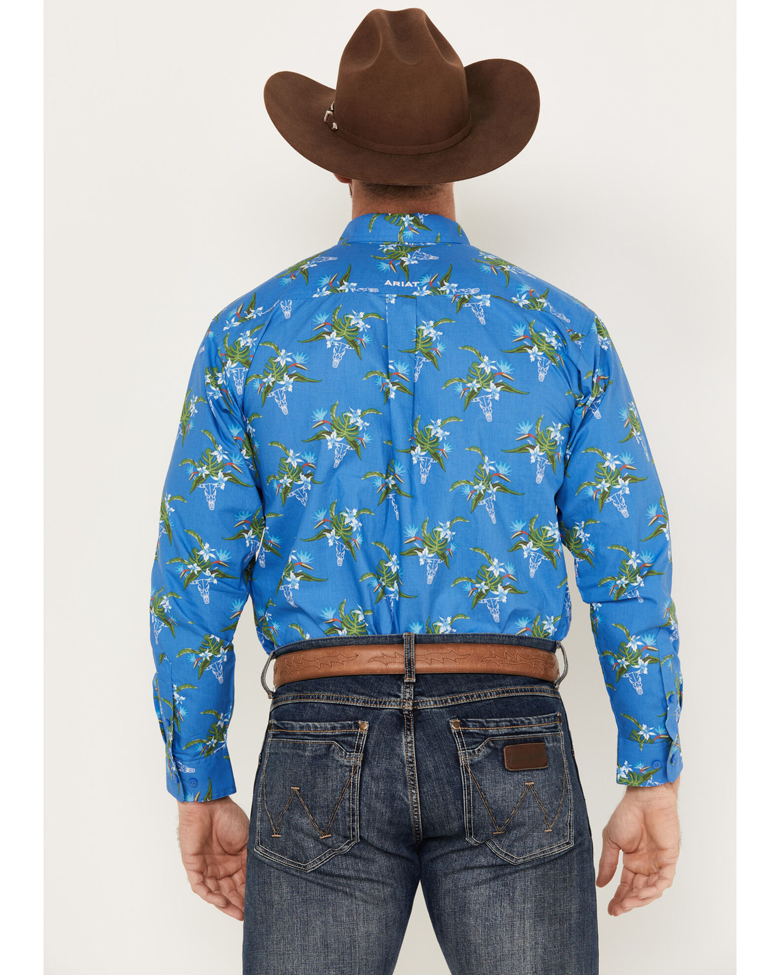 Image #4 - Ariat Men's Logan Classic Fit Western Shirt, Dark Blue, hi-res