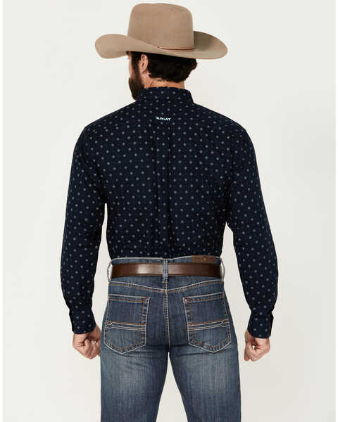 Image #4 - Ariat Men's Percy Geo Print Long Sleeve Button-Down Western Shirt - Big , Dark Blue, hi-res