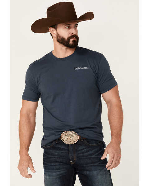 Cody James Men's Cards & Guns Graphic Short Sleeve T-Shirt  , Medium Blue, hi-res
