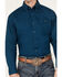 Image #3 - George Straight by Wrangler Men's Solid Long Sleeve Button-Down Western Shirt , Dark Blue, hi-res