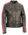 Image #1 - Milwaukee Leather Women's Crinkle Arm Lightweight Racer Leather Jacket, Pink/black, hi-res