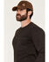 Image #2 - Cody James Men's FR Roughneck Solid Long Sleeve Snap Henley Work Shirt, Dark Brown, hi-res