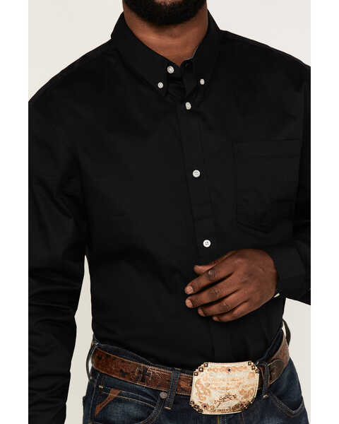 Image #3 - RANK 45® Men's Basic Twill Long Sleeve Button-Down Western Shirt - Big , Black, hi-res