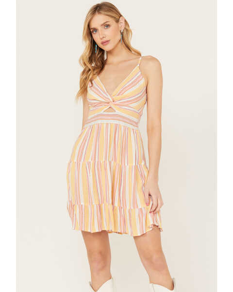 Angie Women's Sleeveless Striped Mini Dress, Multi, hi-res