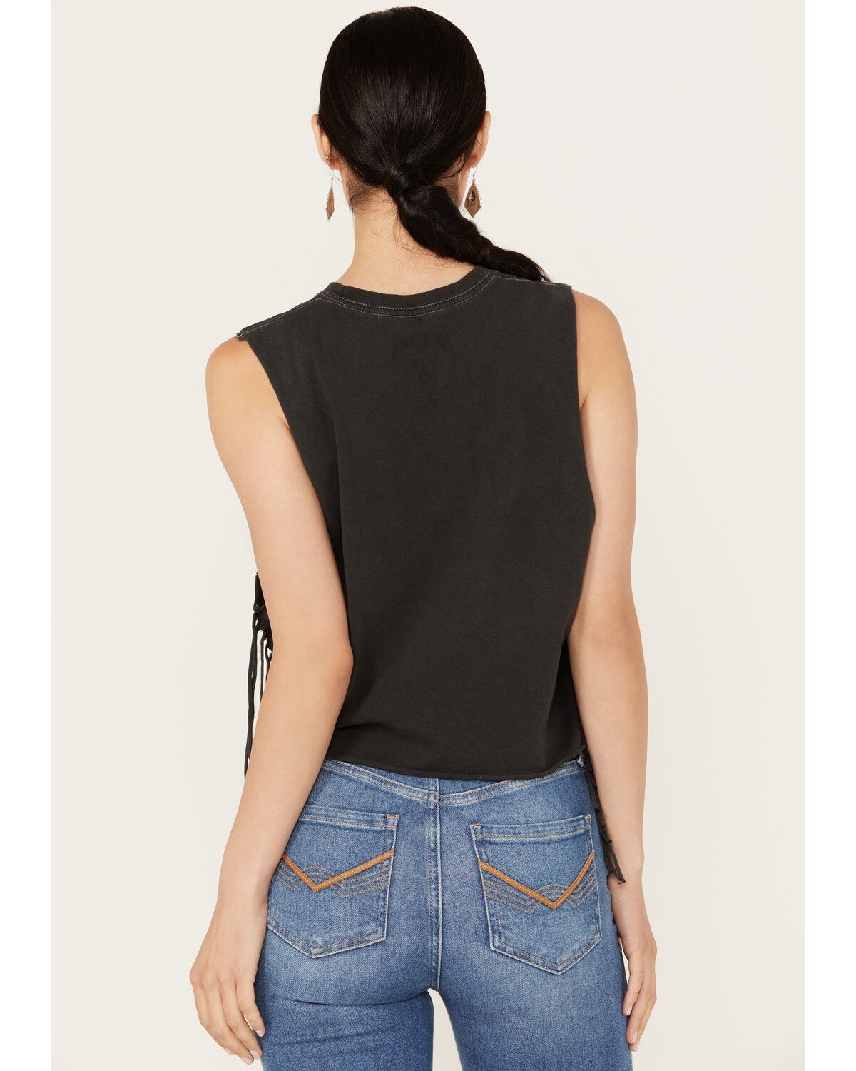 Image #4 - Goodie Two Sleeves Women's Steve Miller Band Fringe Sleeveless Graphic Tee, Black, hi-res