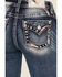 Miss Me Women's Dark Wash Mid Rise Americana Border Stretch Bootcut Jeans, Dark Blue, hi-res