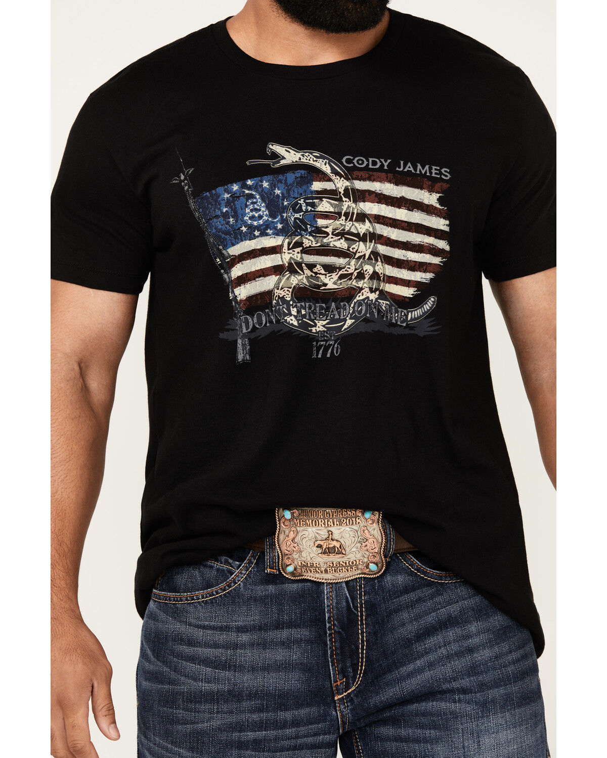 Image #3 - Cody James Don't Tread Short Sleeve Graphic T-Shirt, Black, hi-res