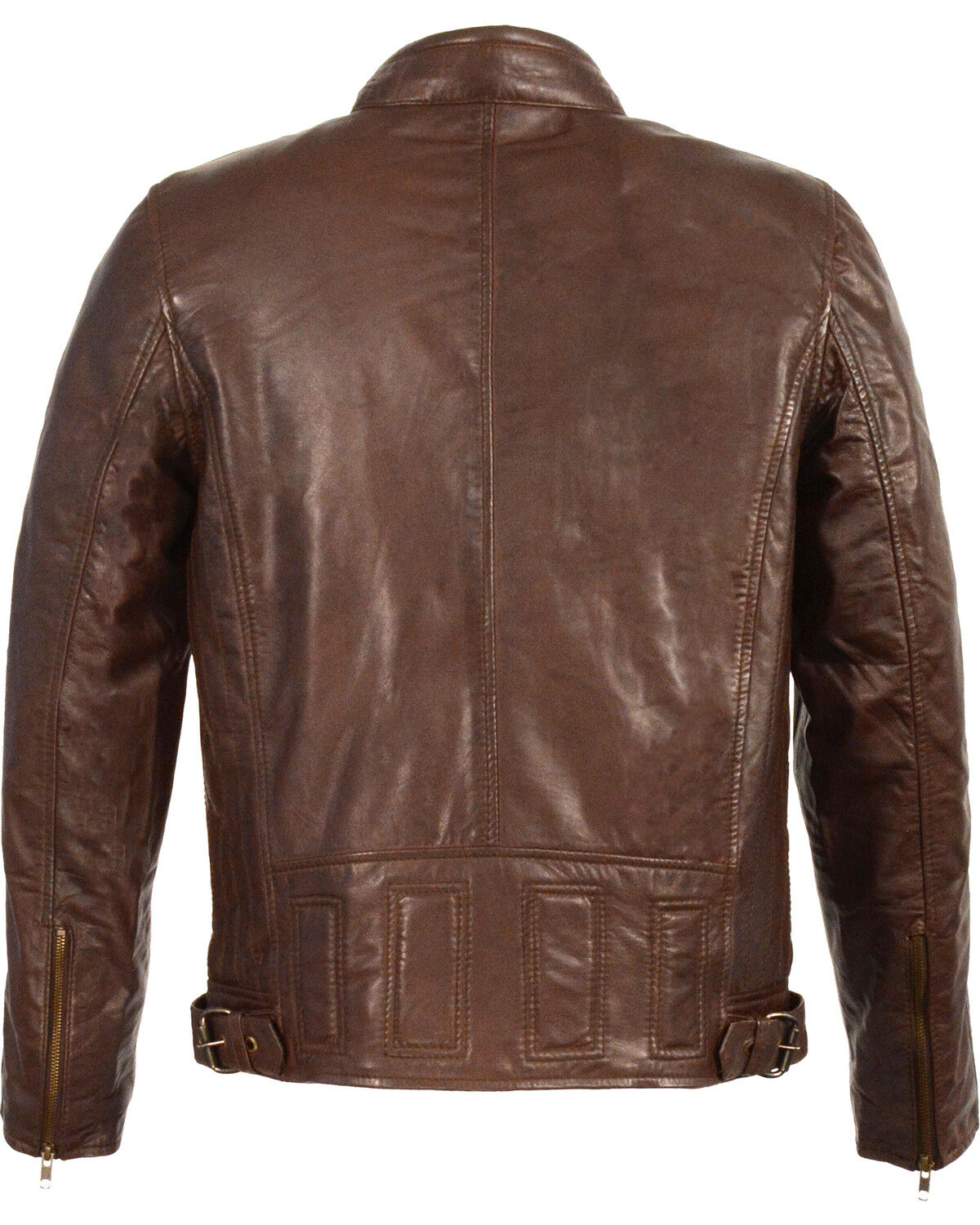 Image #2 - Milwaukee Leather Men's Stand Up Collar Leather Jacket - 3X Big, Brown, hi-res