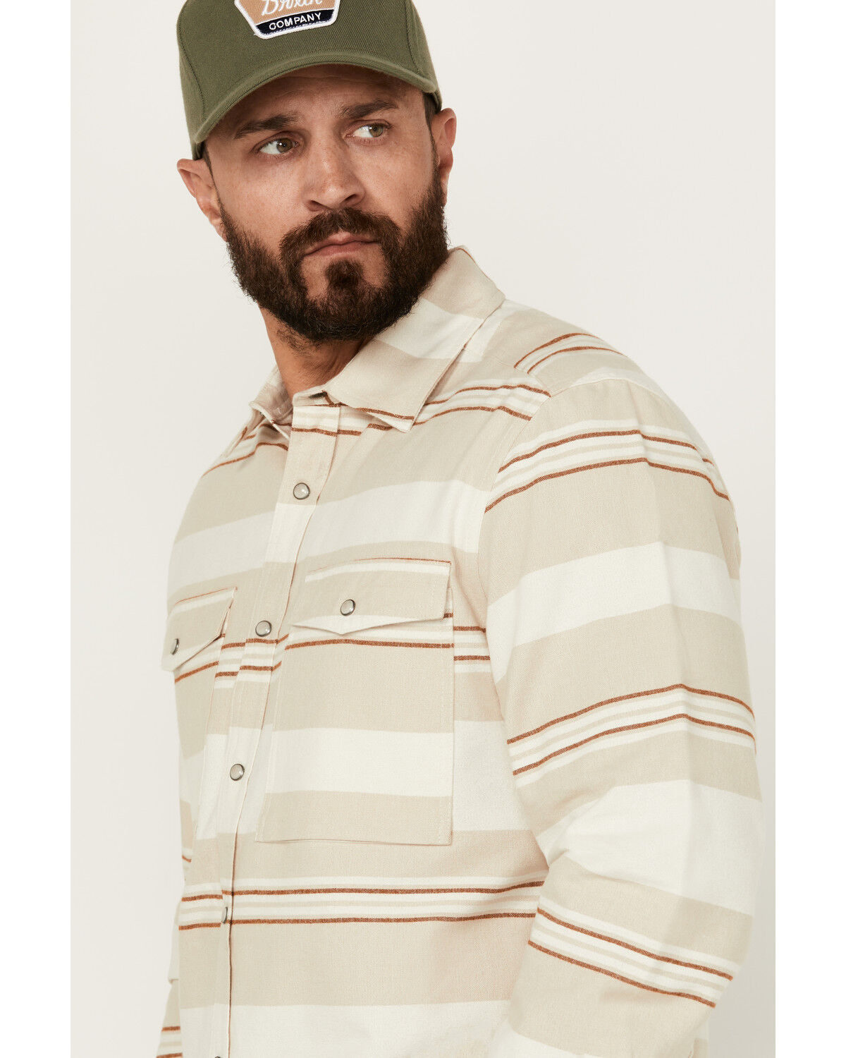 Image #2 - Dakota Grizzly Men's Shane Striped Long Sleeve Snap Western Shirt, Sand, hi-res