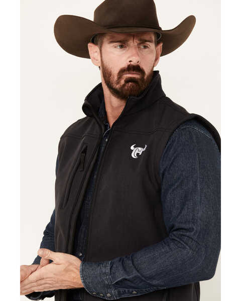 Image #3 - Cowboy Hardware Men's Hecho En Mexico Softshell Vest, Charcoal, hi-res