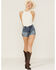 Image #1 - Cleo + Wolf Women's Vintage Carpenter Shorts, Dark Wash, hi-res