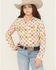 Image #1 - Roper Girls' Western Checkered Long Sleeve Pearl Snap Western Shirt, Multi, hi-res