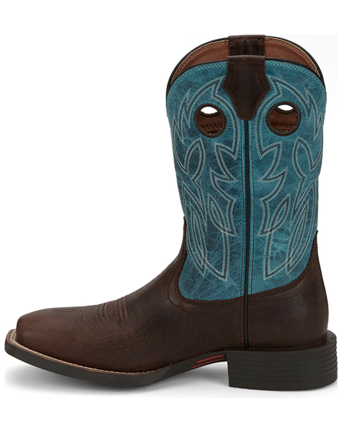 Image #3 - Justin Men's 11" Bowline Western Boots - Broad Square Toe, Brown, hi-res
