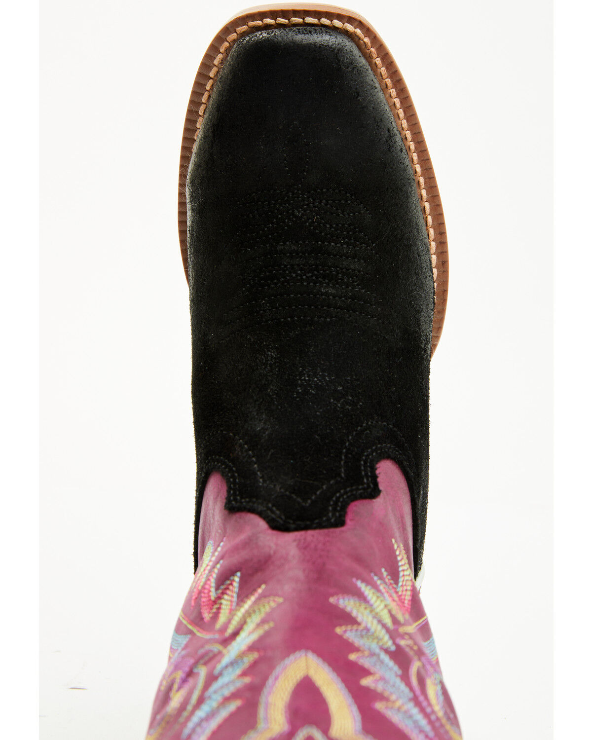 Image #6 - Justin Women's Breaking News Suede Western Boots - Square Toe, Black, hi-res