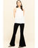 Image #6 - Rock & Roll Denim Women's Ivory Floral Embroidered Halter Top, Ivory, hi-res