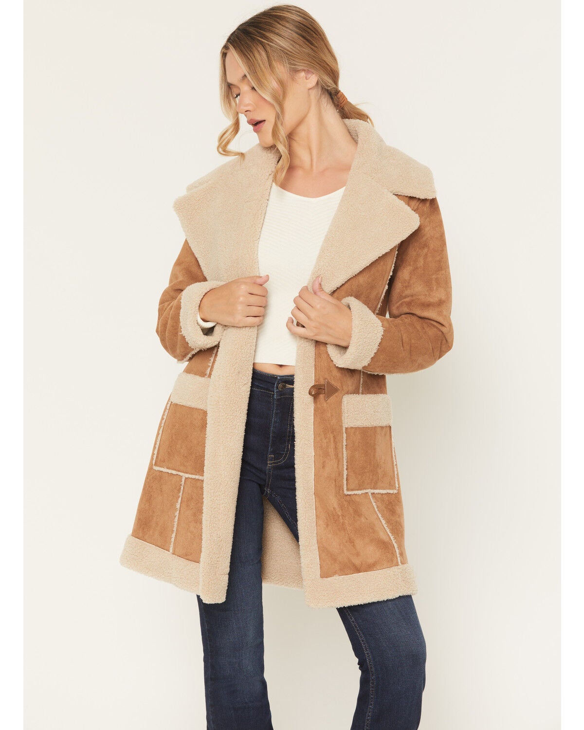 Image #1 - Panhandle Slim Women's Berber Lined Microsuede Coat, , hi-res