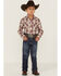 Image #2 - Roper Boys' Plaid Print Long Sleeve Pearl Snap Western Shirt, Brown, hi-res